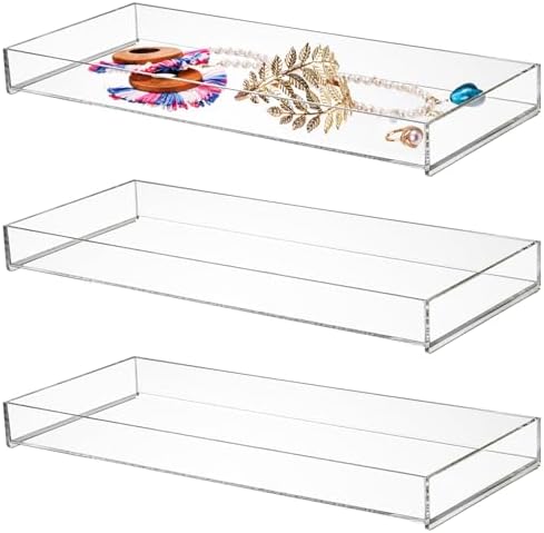 3-Piece Acrylic Bathroom Trays