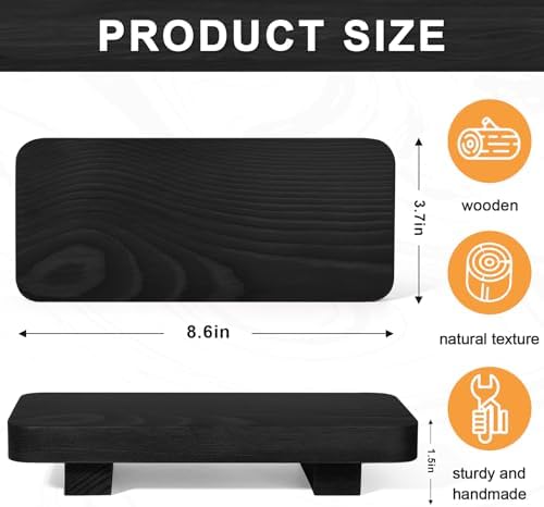 Kasunting Bathroom Counter Decor - Black Wood Tray Pedestal Stand for Sink Vanity Bathroom
