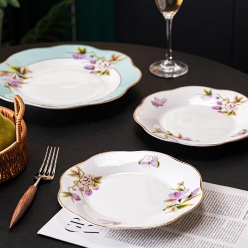YALONG Ceramic 8-Inch Appetizer Plates china Stackable Set of 2