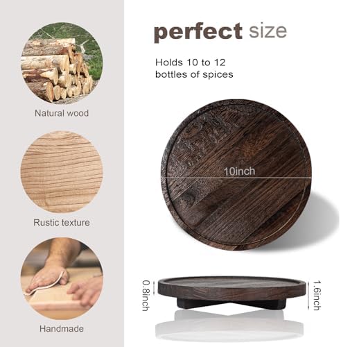 Rustic 10 Wooden Bathroom Counter Organizer Water-Resistant Organizer Tray