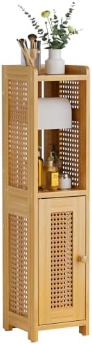 Amazing Bamboo Toilet Paper Storage Cabinet for Narrow Spaces and Small Bathrooms