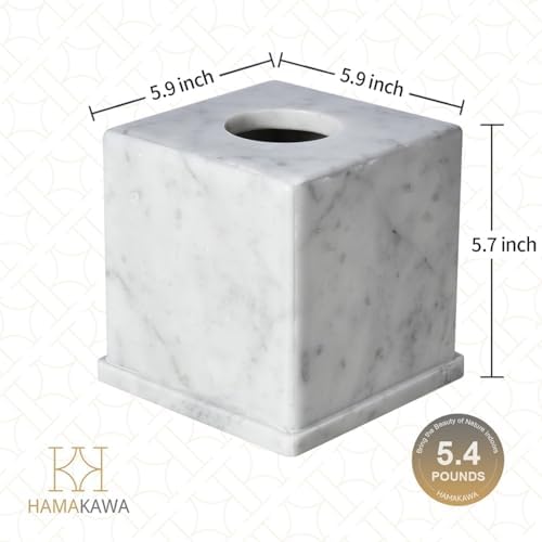 Natural Stone Tissue Box Cover 6x6x57 Carrara White