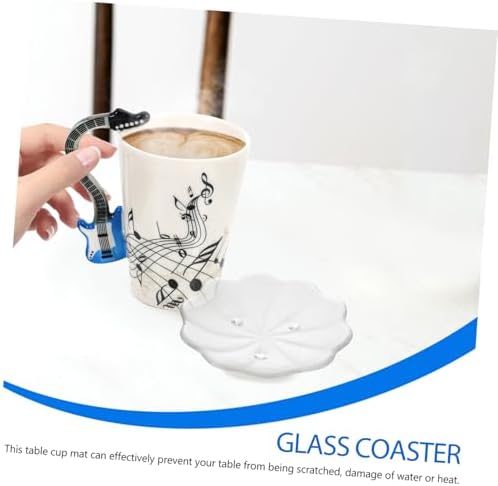 4-Piece Glass Saucer Set for Home Restaurant Event Use Heat Resistant Durable