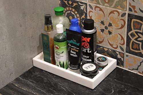 KC KULLICRAFT Natural Marble Tray for Desktop Kitchen Bathroom Organizer