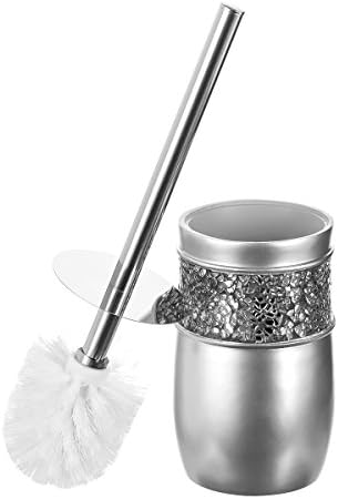 Crackled Glass Toilet Brush Set - Rust-Resistant Durable