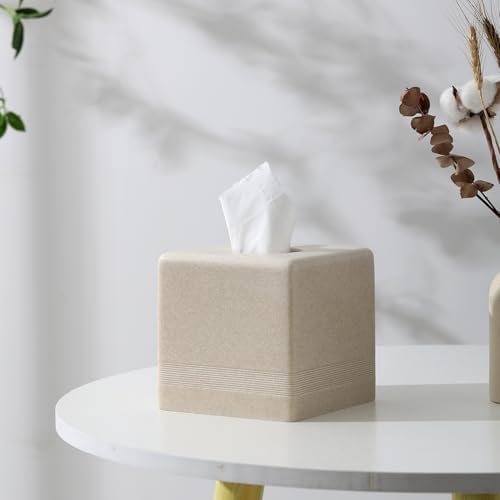 Haocoott Tissue Box Cover Square Beige