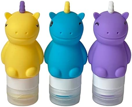 Yumbox Unicorn Mini Squeeze Bottles Set of 3 - Leakproof Safe and Perfect for Lunch