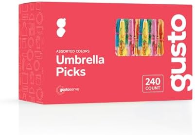 Gusto Cocktail Umbrellas Assorted Colors Party Picks 240 Count