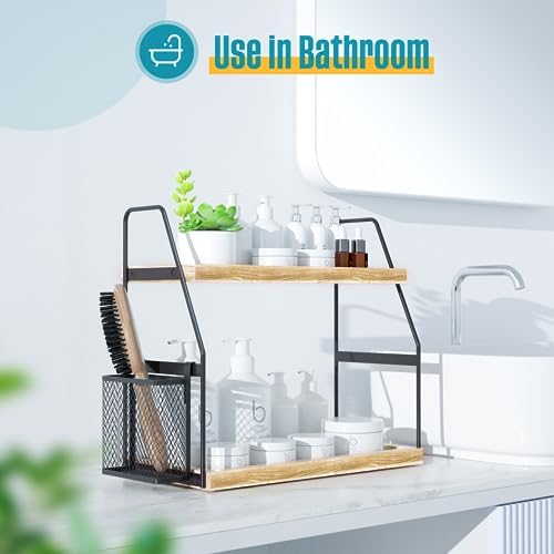 Tired of Cluttered Counters Upgrade Your Bathroom Organizer with the 2-Tier Standing Counter Shelf