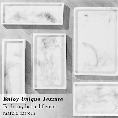 Luxspire Builder-Proof Bathroom Vanity Tray Marble Design 11 x 4