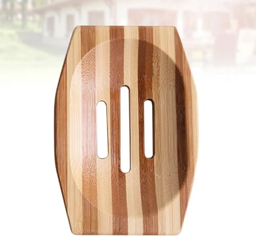 1pc Natural Bamboo Soap Holder Retro Design Compact Eco-Friendly for Bathroom Kitchen Use