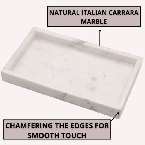 KC KULLICRAFT Natural Marble Tray for Desktop Kitchen Bathroom Organizer