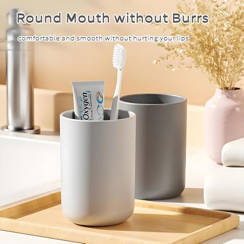 4 Piece Plastic Bathroom Tumbler Cup Organizer