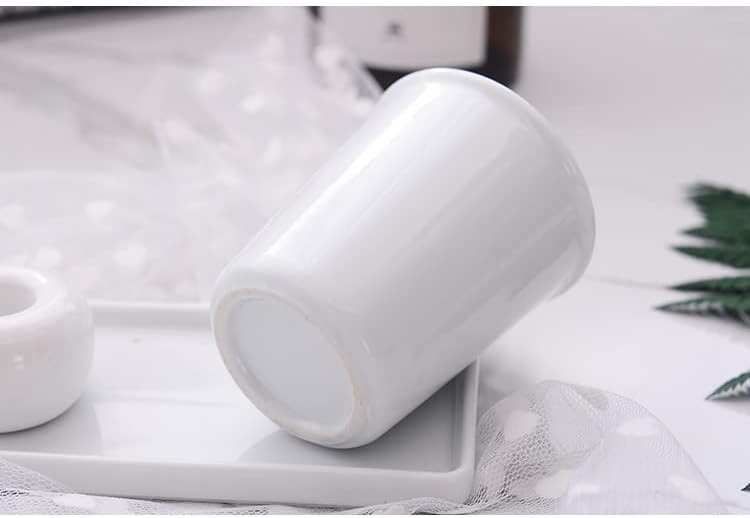 Awhale Ceramic Bathroom Cups 150ml White