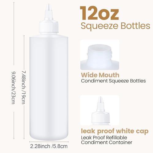 Irenare 30-Piece Plast Squeeze Bottles for Sauces