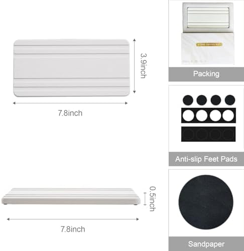 2PCS White Vanity Sink Trays with Non-Slip Feet