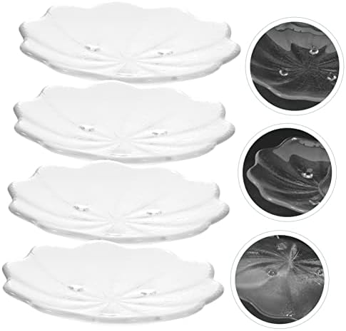 4-Piece Glass Saucer Set for Home Restaurant Event Use Heat Resistant Durable