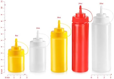 New Star Foodservice 32 oz Squeeze Bottles Pack of 6 Yellow