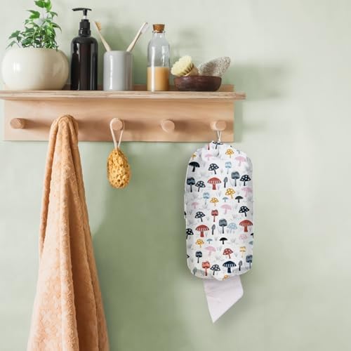 Mushroom Toilet Paper Storage Bag 115 x 9 inches - Cute Decor for Home Kitchen camping more