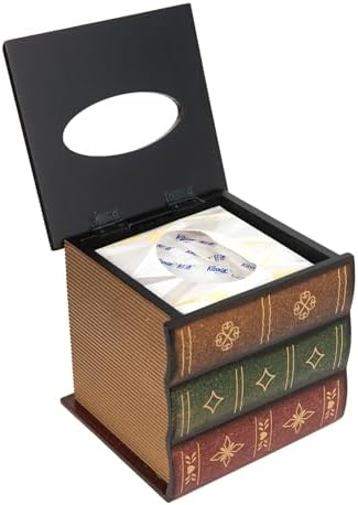 Crafted Retro Retro Wooden Tissue Box Cover for Bathroom