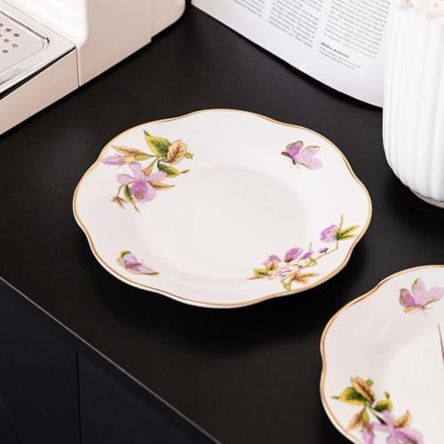 YALONG Ceramic 8-Inch Appetizer Plates china Stackable Set of 2