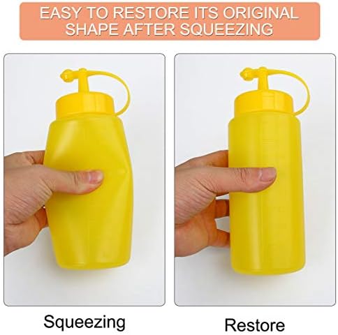 4-Piece 16oz Plastic Condiment Squeeze Bottles with Cap for Kitchen Use