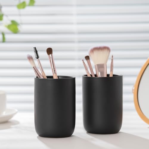 Matte Black Ceramic Toothbrush Cup 433 x 315