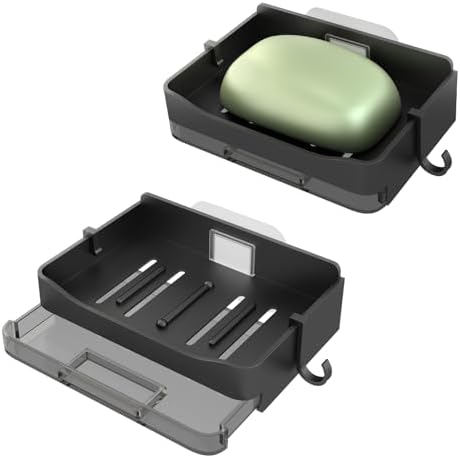 Space-SavingMulti-Functional 2-Piece Washroom Organiser with Drainage for Tiles Glass