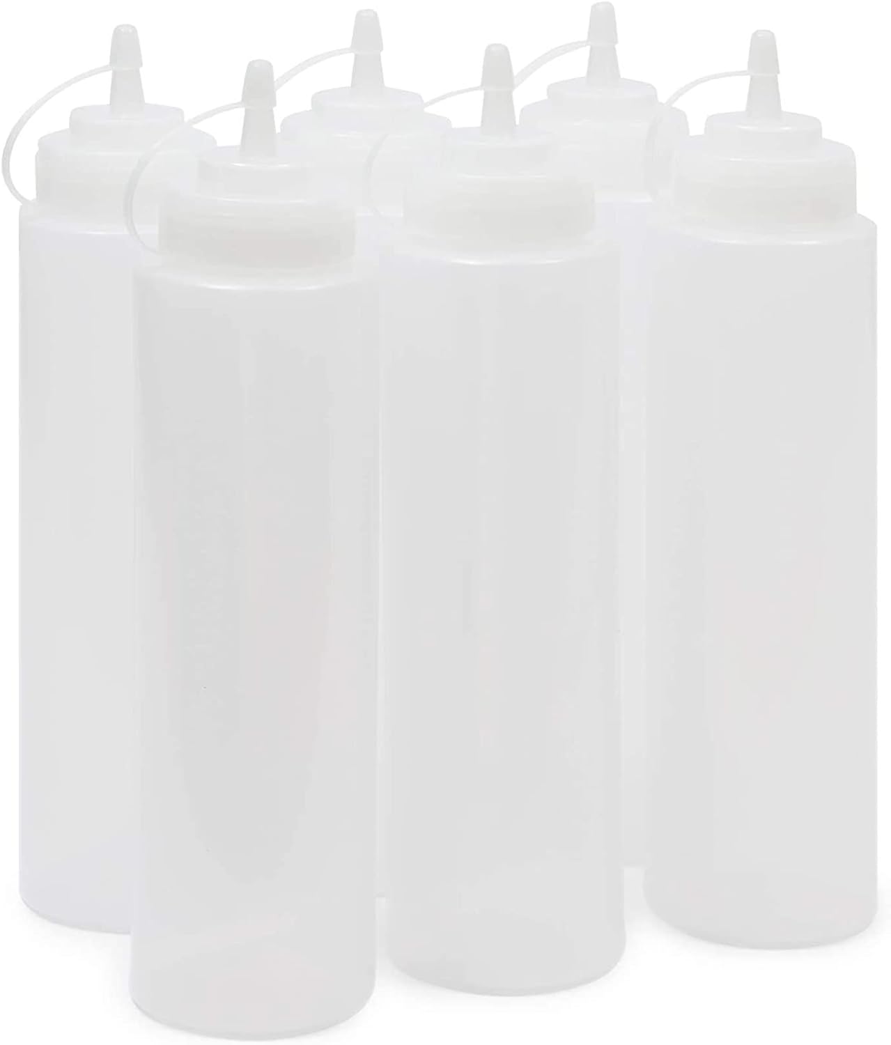 Juvale Plastic Squeeze Bottles 32 oz 6-Pack - Durable Perfect for Kitchen Essentials
