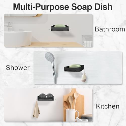 Space-SavingMulti-Functional 2-Piece Washroom Organiser with Drainage for Tiles Glass