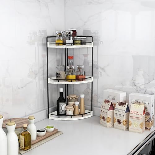 Dorhors 3-Tier Corner Bathroom Organizer Versatile Storage Solution for Your Bathroom Kitchen or Dresser