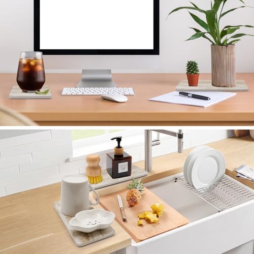 Set of 4 Drying Stone Trays for Kitchen and Bathroom