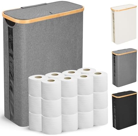 Effortlessly organize your bathroom with Odonatas sleek storage basket Holds up to 20 regular or 15 mega rolls