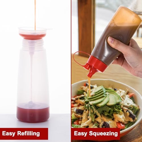 Uceoo2 Pack Condiment Squeeze Bottles - Sturdy BPA-free FDA Certified for Professional and Home Use