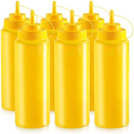 New Star Foodservice 32 oz Squeeze Bottles Pack of 6 Yellow