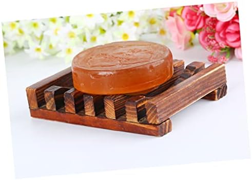 Sturdy Bamboo Soap Dish 4-Pack for Bathroom or Kitchen