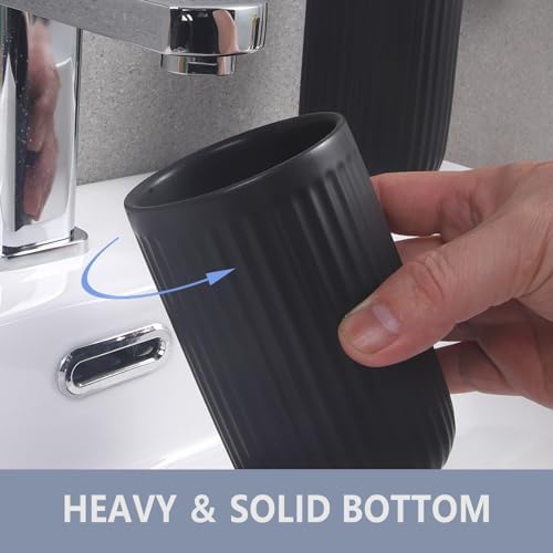 Modern Durable Matte Black Toothbrush Holder Set