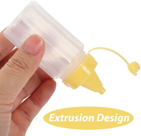 HEALLILY 4-Piece Condiment Squeeze Bottles Set 30ml Durable Leak-Proof