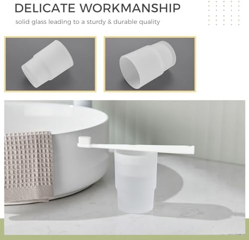 Aomasi Frosted Tumbler Glass for Toothbrush Holder