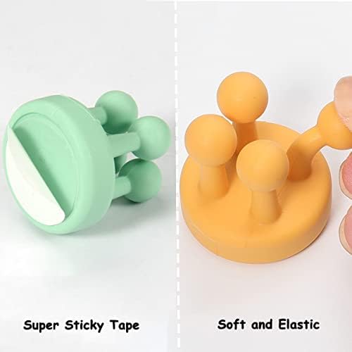 4-Piece Silicone Waterproof Toothbrush Holders Self-Adhesive for Keys Clothes Towels and Cables Gray