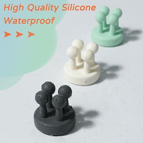 2-Piece Silicone Toothbrush Holders - Multi-Functional Wall Mounted Hooks for Kitchen Bathroom Living Room Office Use