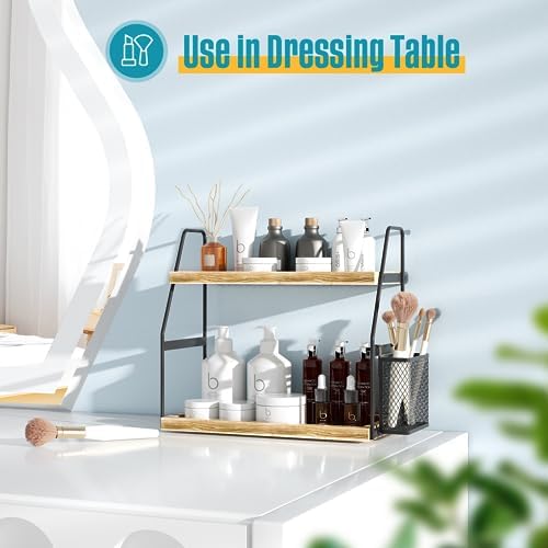 Tired of Cluttered Counters Upgrade Your Bathroom Organizer with the 2-Tier Standing Counter Shelf