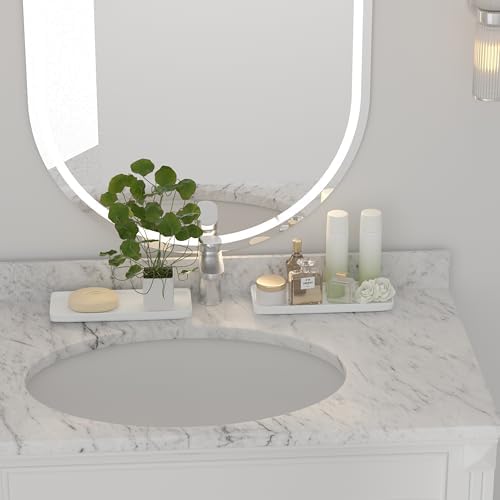 Premium Ceramic Bathroom Tray - Sleek Non-Slip Organizer for Shower Countertop Vanity