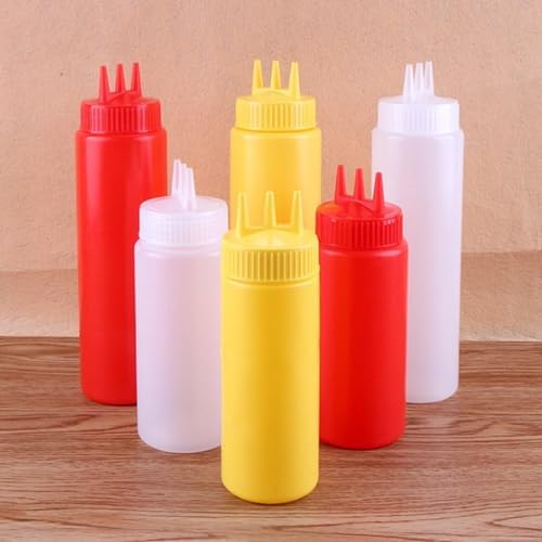 White Squeeze Bottle 3 Hole Condiment Dispenser