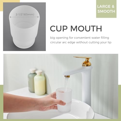 Aomasi Frosted Tumbler Glass for Toothbrush Holder