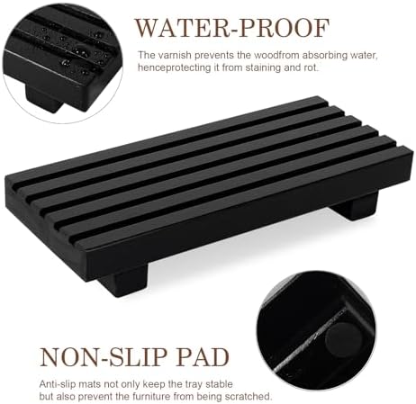 Durable Wooden Bathroom Tray Pedestal Stand for Kitchen Bathroom