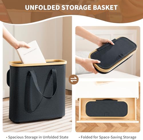 AiseNnO 30L Toilet Paper Storage Basket with Lid Handle