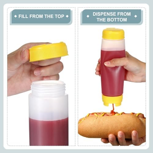5 x 16oz Squeeze Bottles for Sauces