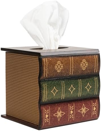 Crafted Retro Retro Wooden Tissue Box Cover for Bathroom