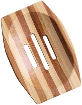 1pc Natural Bamboo Soap Holder Retro Design Compact Eco-Friendly for Bathroom Kitchen Use